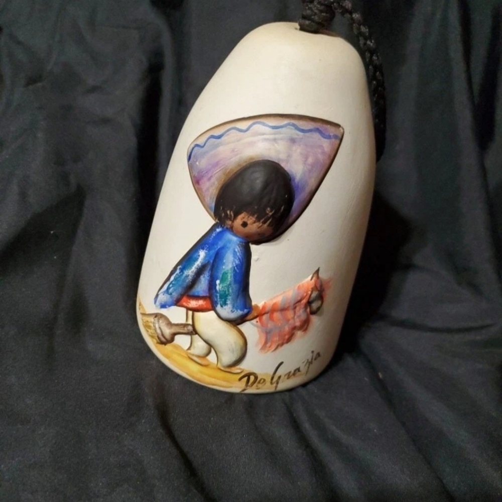 DeGrazia hand painted ceramic bell chime